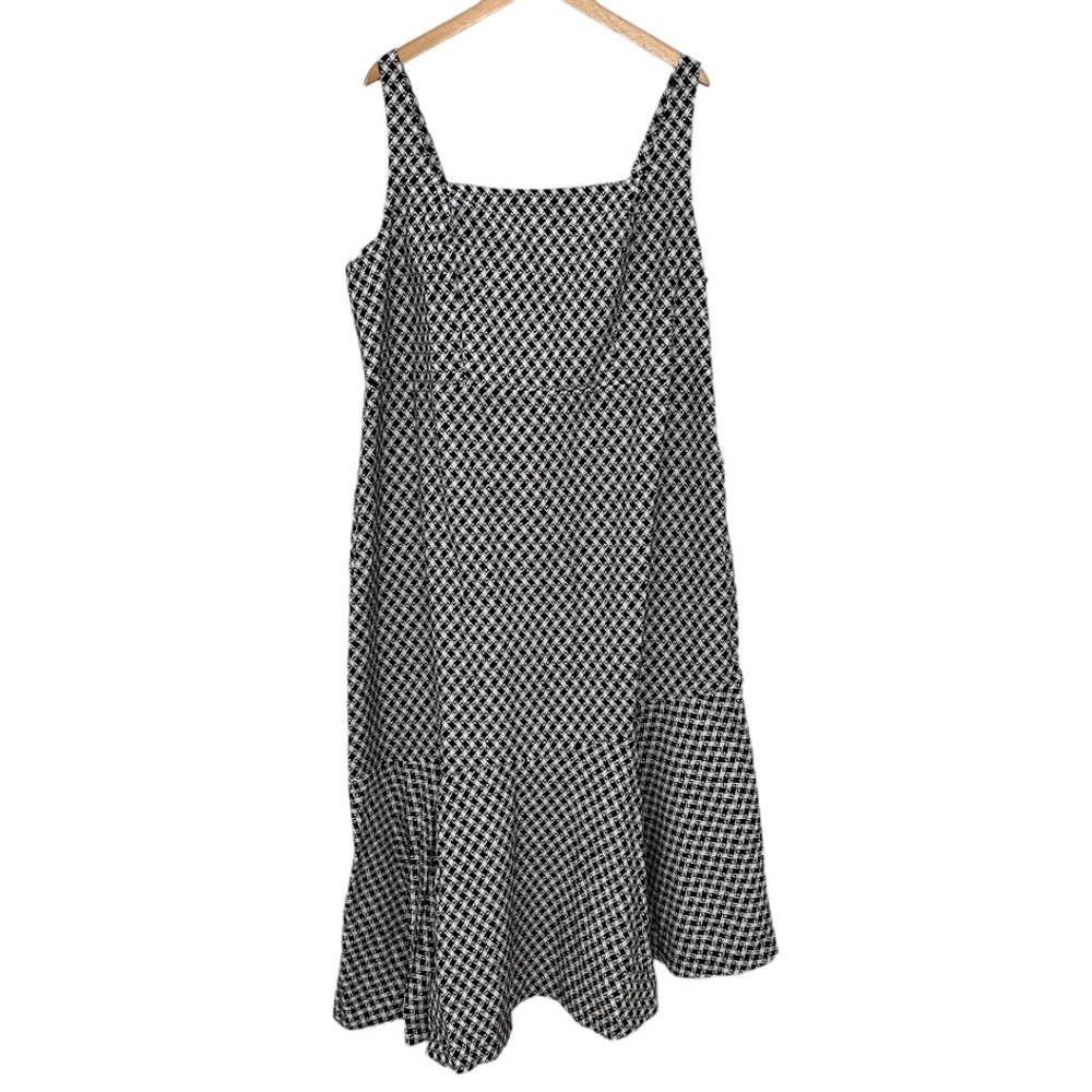 Anthropologie The Ariana Square Neck Asymmetrical Ruffle Hem Dress 3X Plus